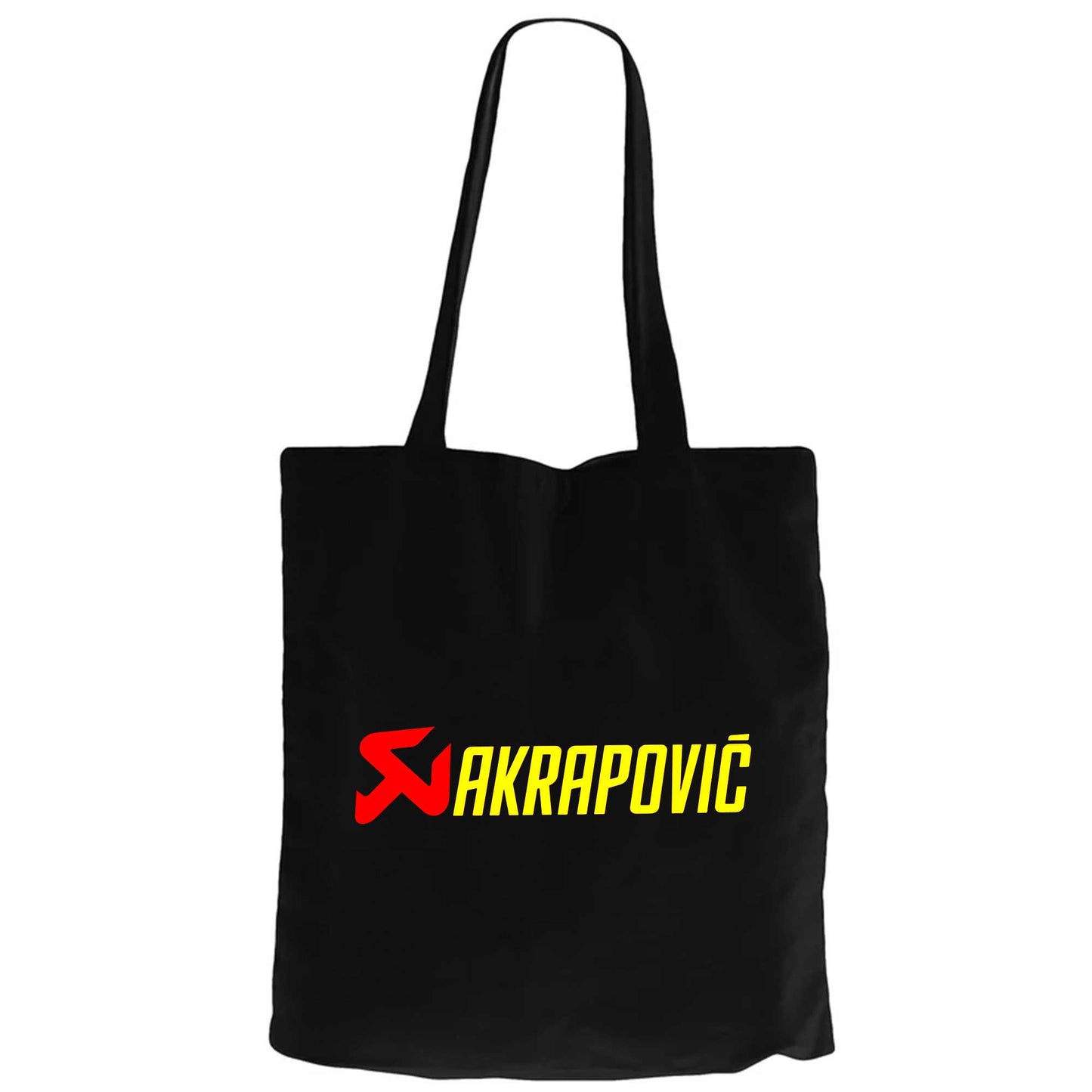 Akrapovic Logo TextSiyah Fermuarlı Bez Çanta Gabardin