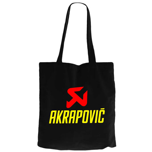 AkrapovicSiyah Fermuarlı Bez Çanta Gabardin