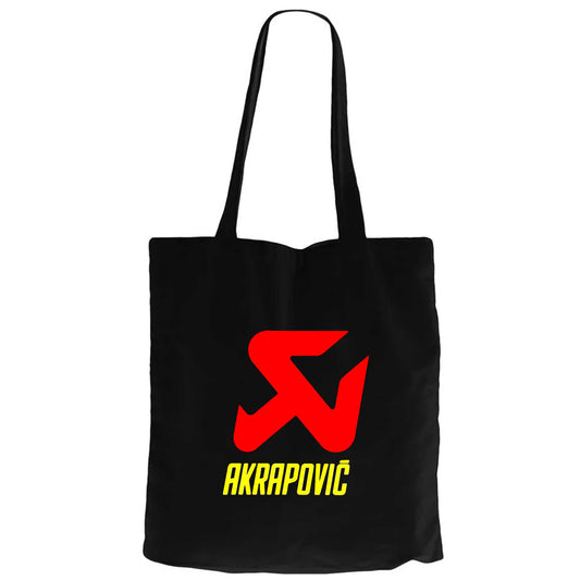 Akrapovic LogoSiyah Fermuarlı Bez Çanta Gabardin