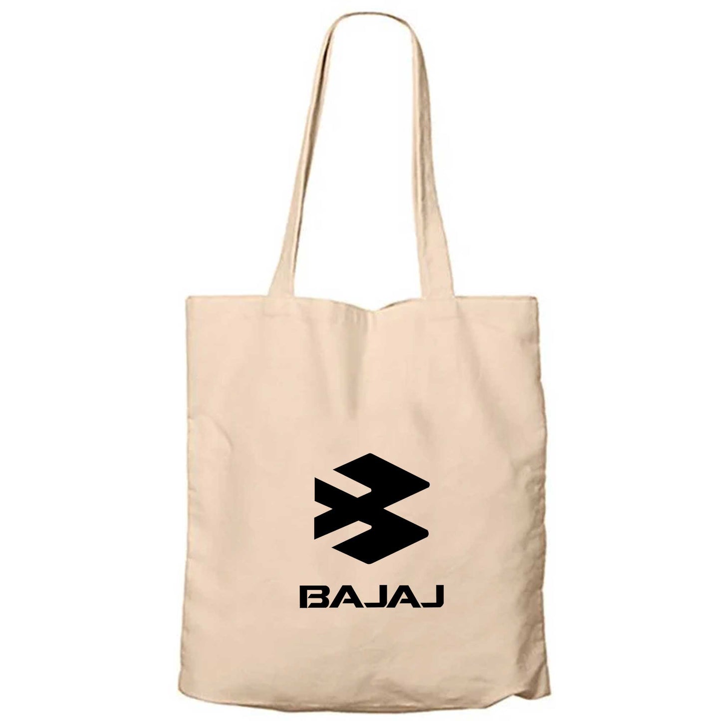 Bajaj Black Logo Krem Fermuarlı Bez Çanta Gabardin