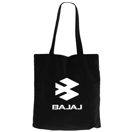 Bajaj White LogoSiyah Fermuarlı Bez Çanta Gabardin