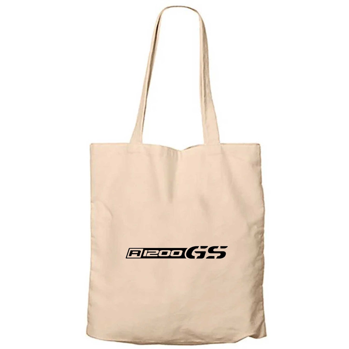 R1200GS Text LogoKrem Fermuarlı Bez Çanta Gabardin