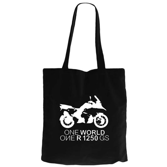 ONE World 1250GS White Siyah Fermuarlı Bez Çanta Gabardin