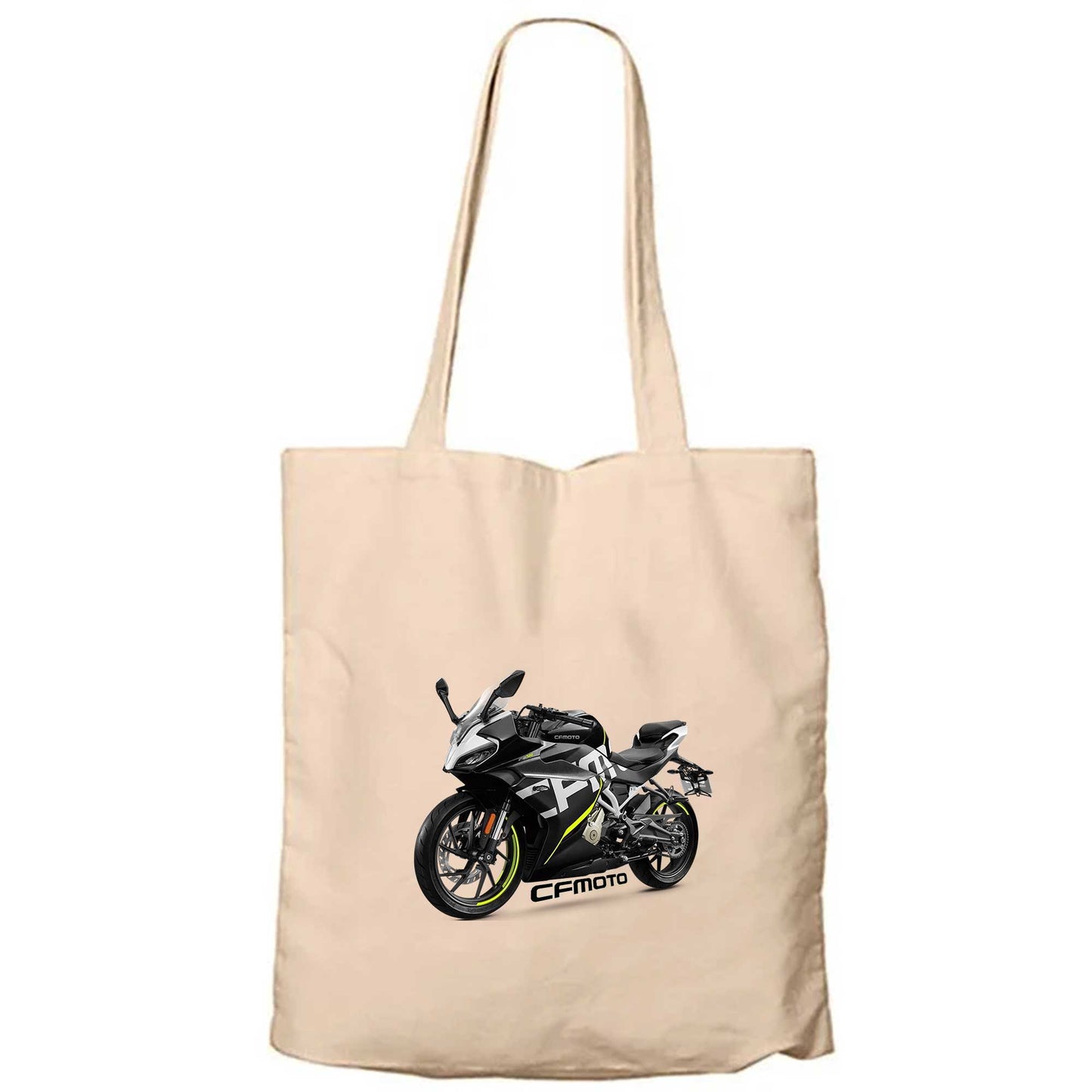 CFMOTO 250SR And Text Krem Fermuarlı Bez Çanta Gabardin