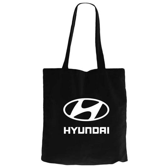 Hyundai White LogoSiyah Fermuarlı Bez Çanta Gabardin