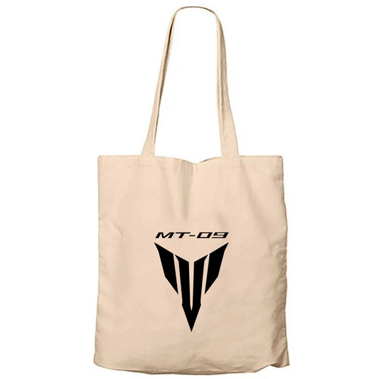 Yamaha MT 09 LogoKrem Fermuarlı Bez Çanta Gabardin