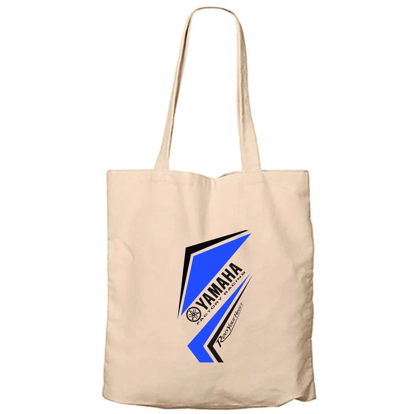 Yamaha Racing Revission Logo Krem Fermuarlı Bez Çanta Gabardin
