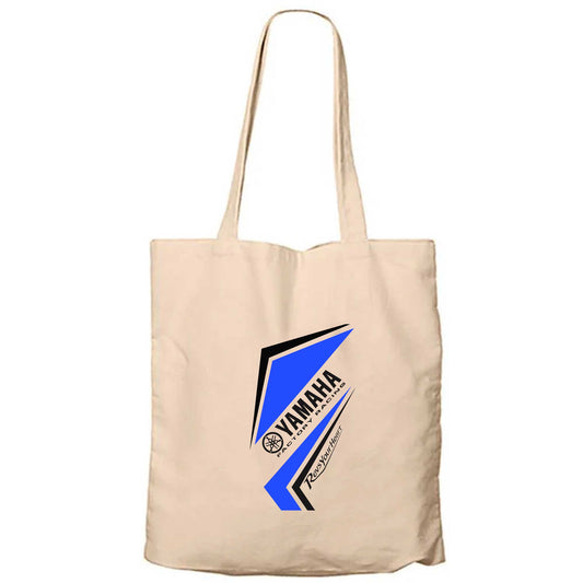 Yamaha Racing Revission Logo Krem Fermuarlı Bez Çanta Gabardin