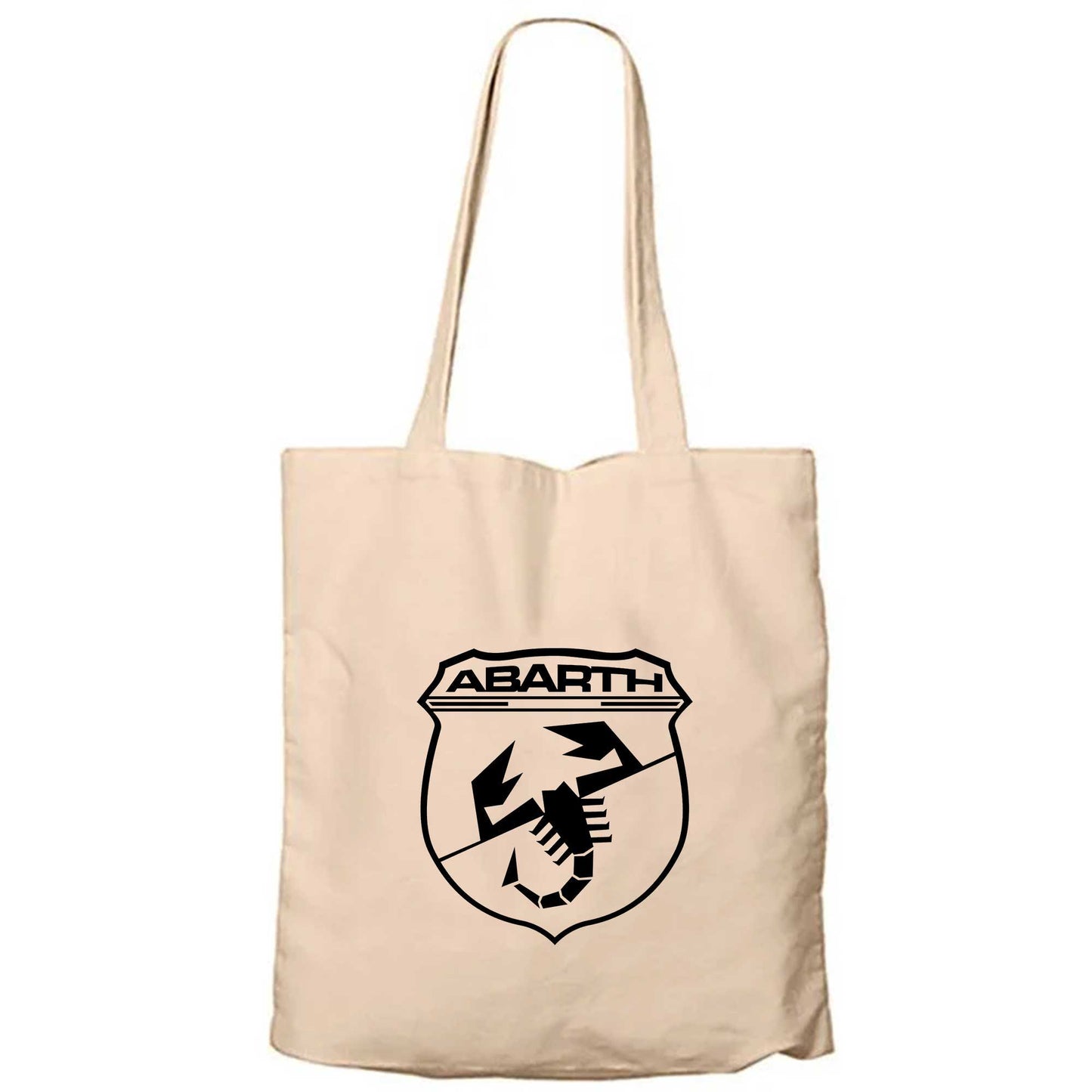 Abarth Black Logo Krem Fermuarlı Bez Çanta Gabardin