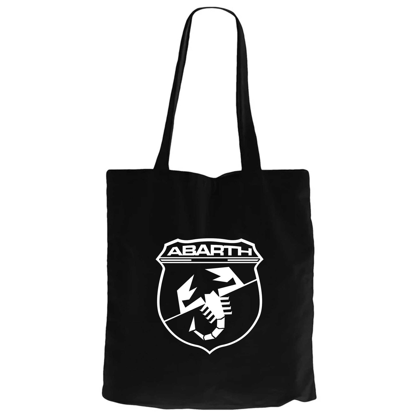 Abarth White Logo Siyah Fermuarlı Bez Çanta Gabardin