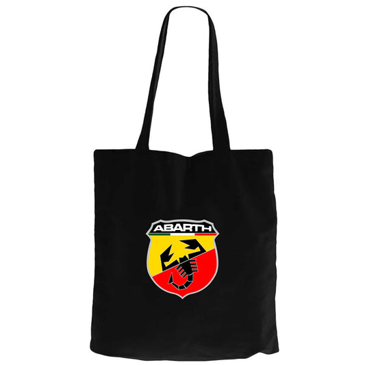 Abarth Logo Siyah Fermuarlı Bez Çanta Gabardin