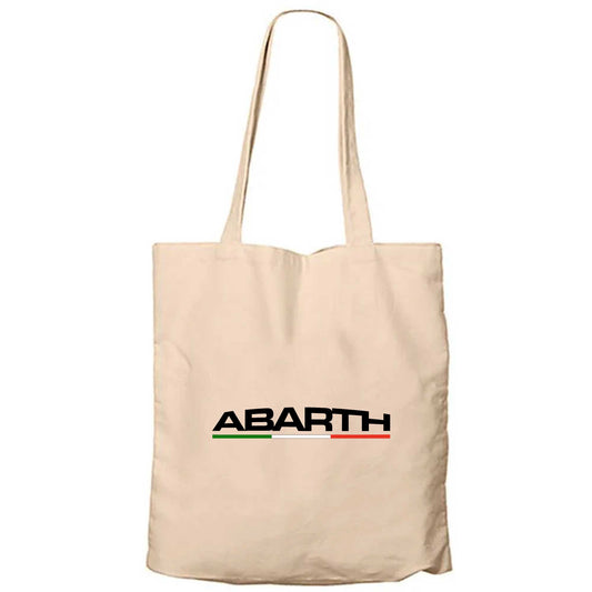 Abarth Text İtalya Krem Fermuarlı Bez Çanta Gabardin
