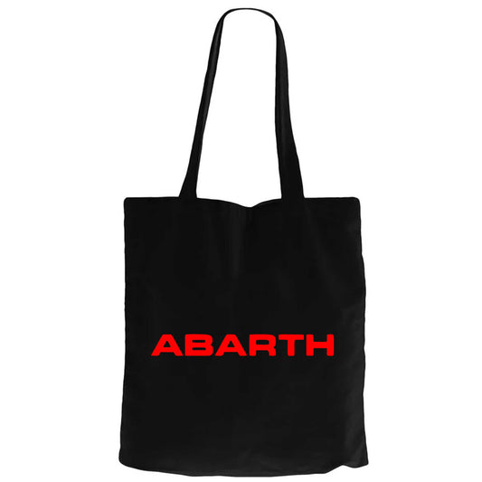 Abarth Text Line Siyah Fermuarlı Bez Çanta Gabardin