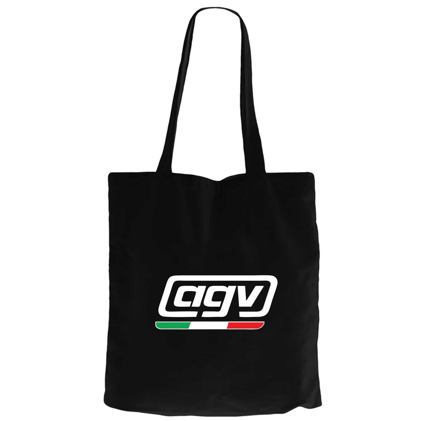 AGV İtalya Logo Siyah Fermuarlı Bez Çanta Gabardin