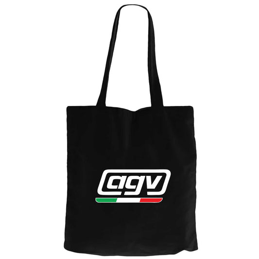 AGV İtalya LogoSiyah Fermuarlı Bez Çanta Gabardin