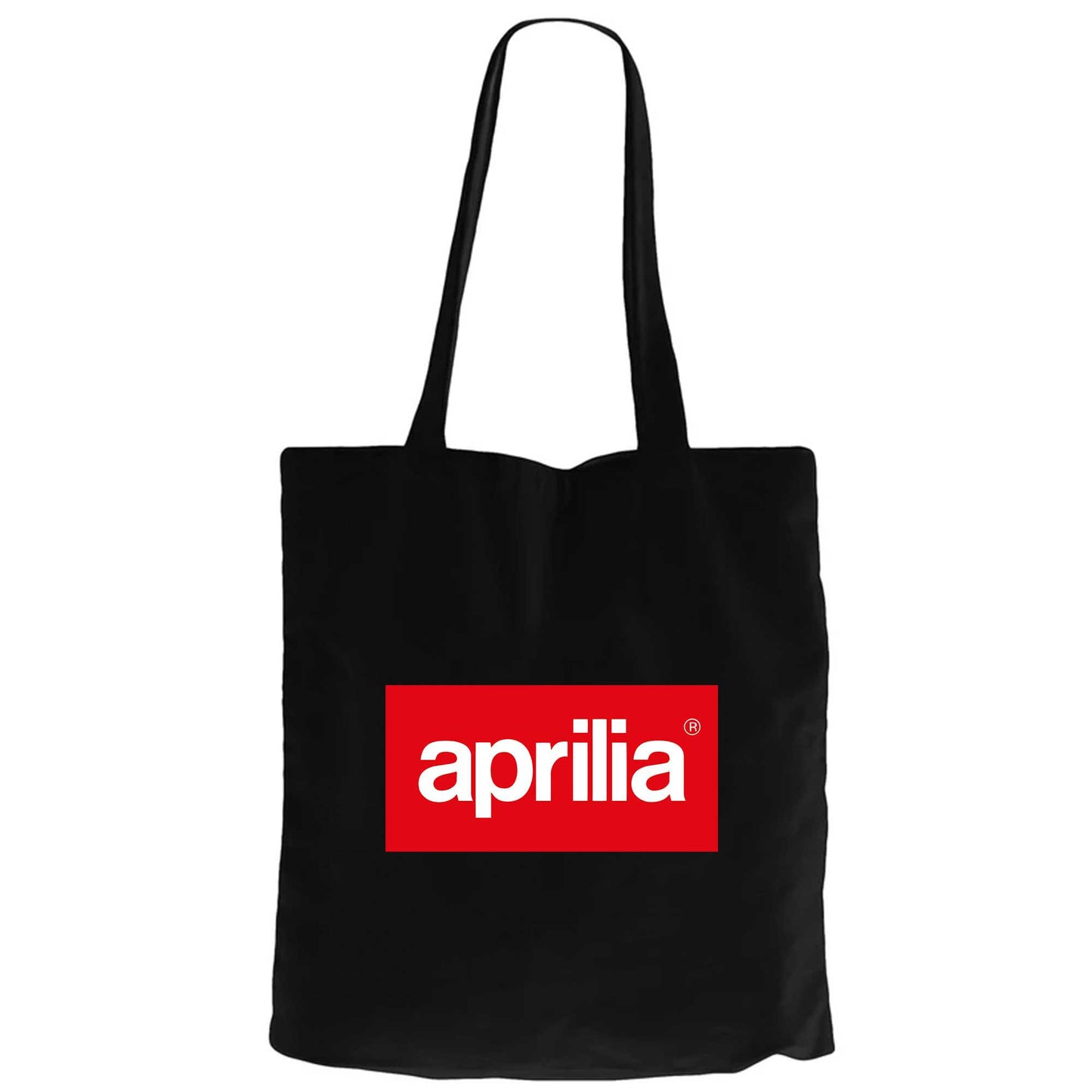 Aprilla Logo Siyah Fermuarlı Bez Çanta Gabardin