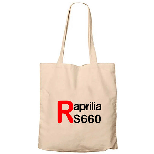 Aprilia Rs660 Text Logo Krem Fermuarlı Bez Çanta Gabardin