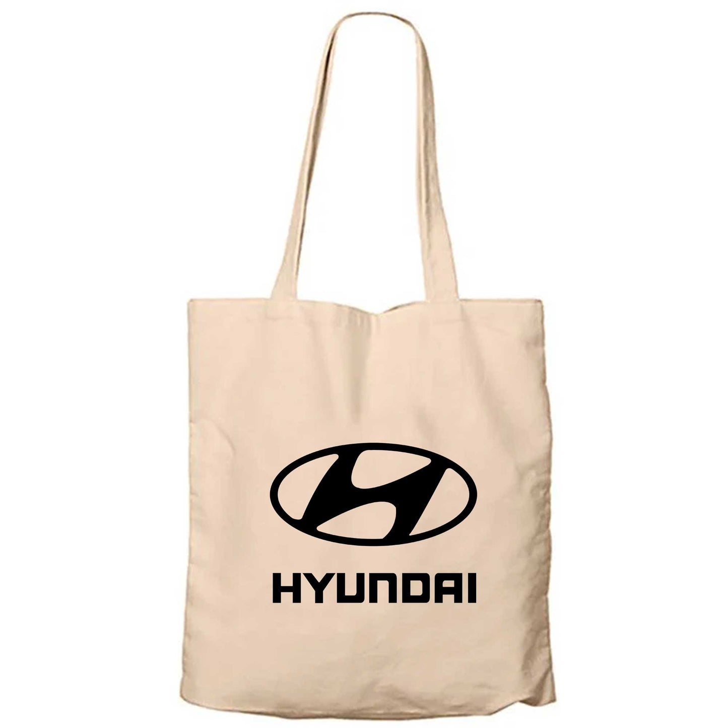 Hyundai Black Logo Krem Fermuarlı Bez Çanta Gabardin