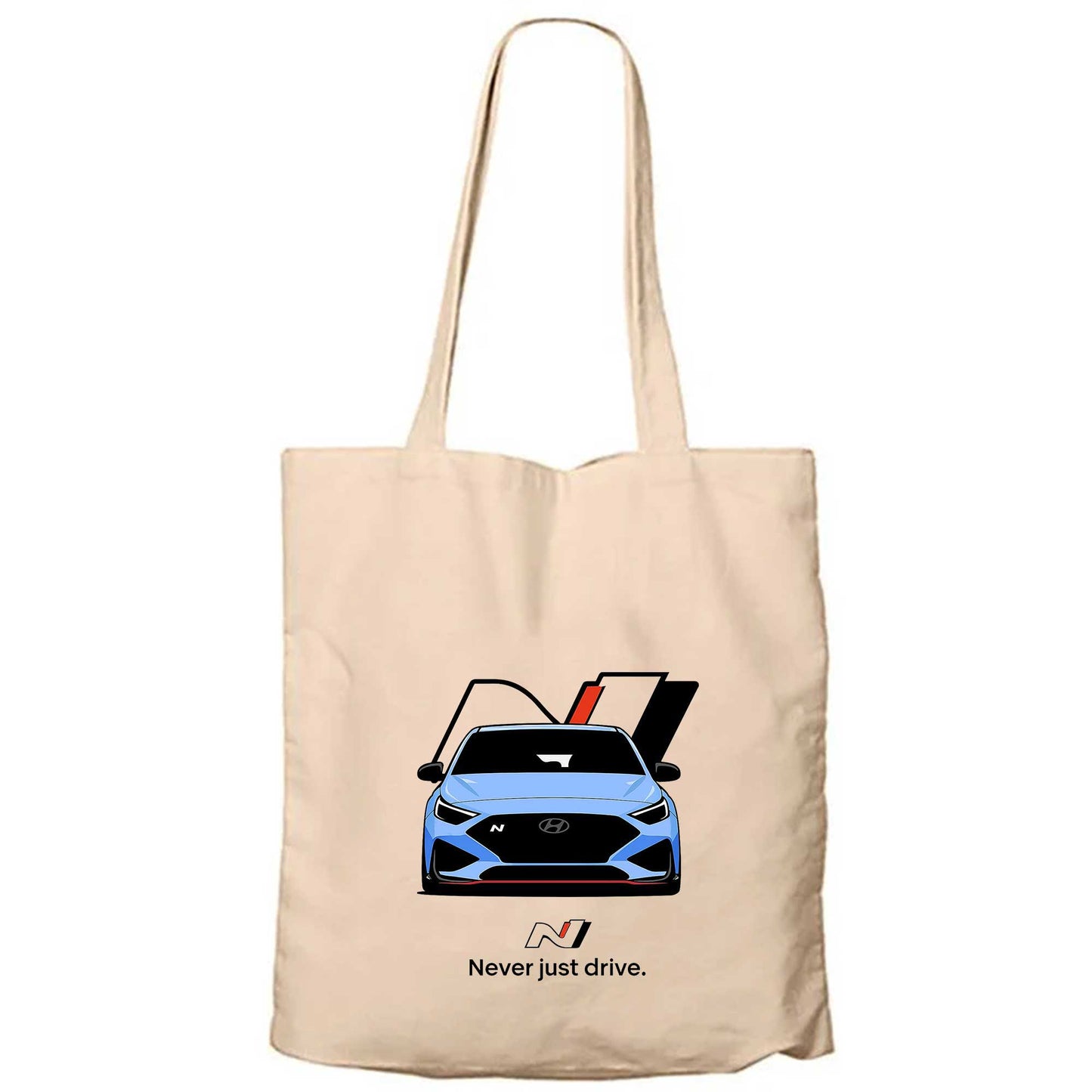 Hyundai İ20N Never Just Drive Krem Fermuarlı Bez Çanta Gabardin
