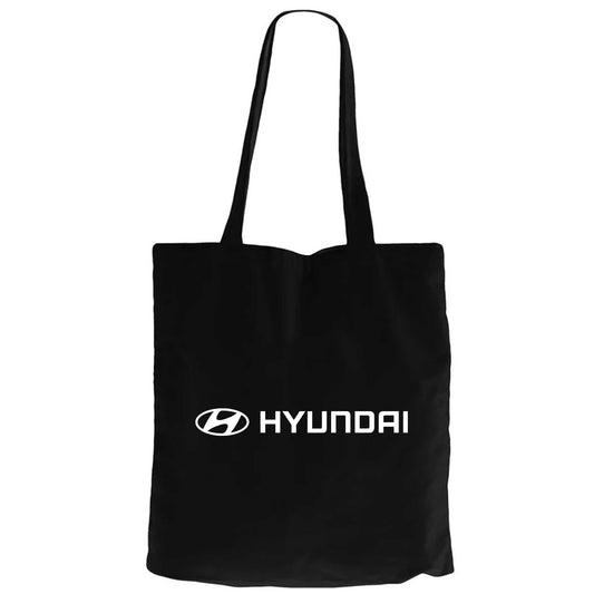 Hyundai Text Logo Siyah Fermuarlı Bez Çanta Gabardin