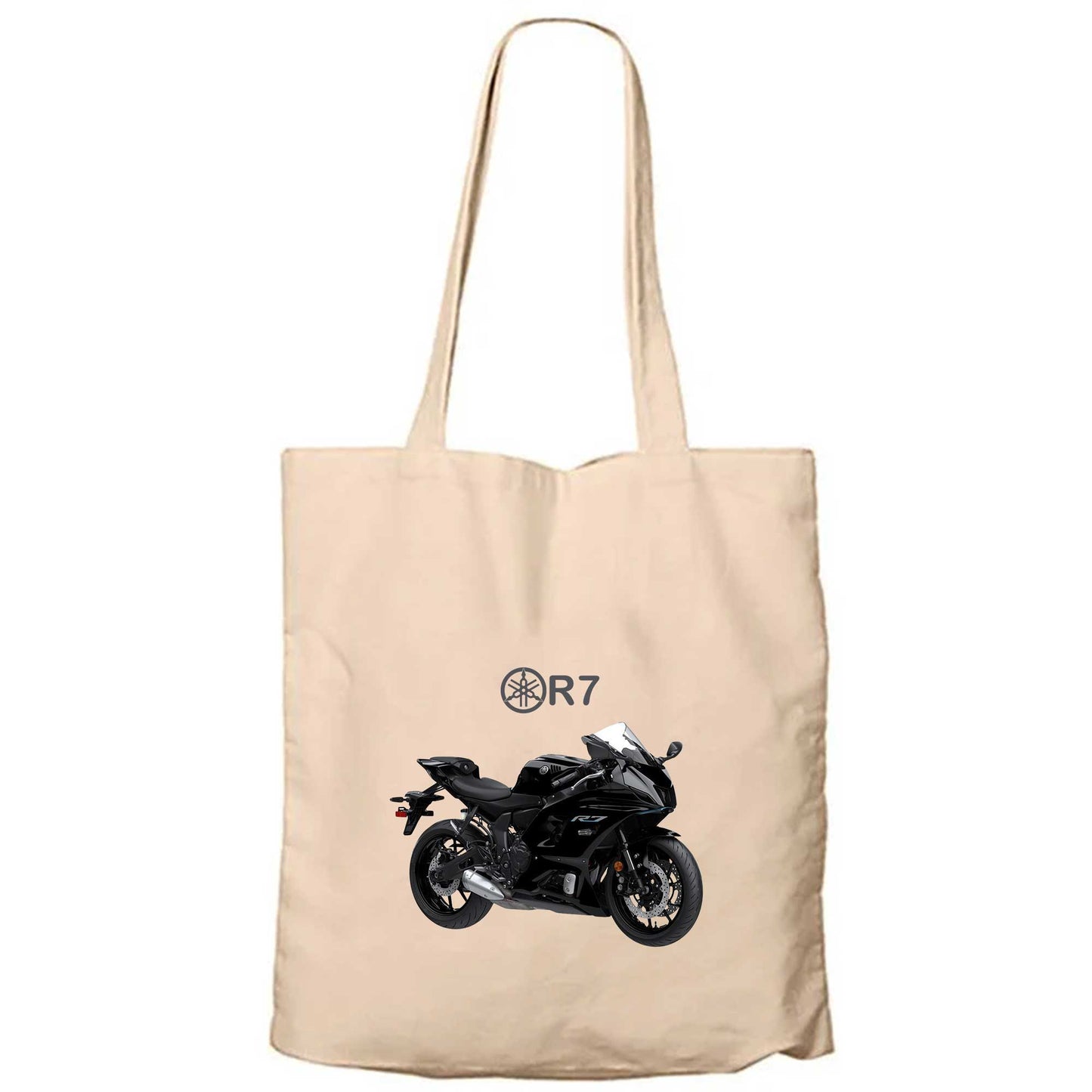 Yamaha R7 Black Krem Fermuarlı Bez Çanta Gabardin