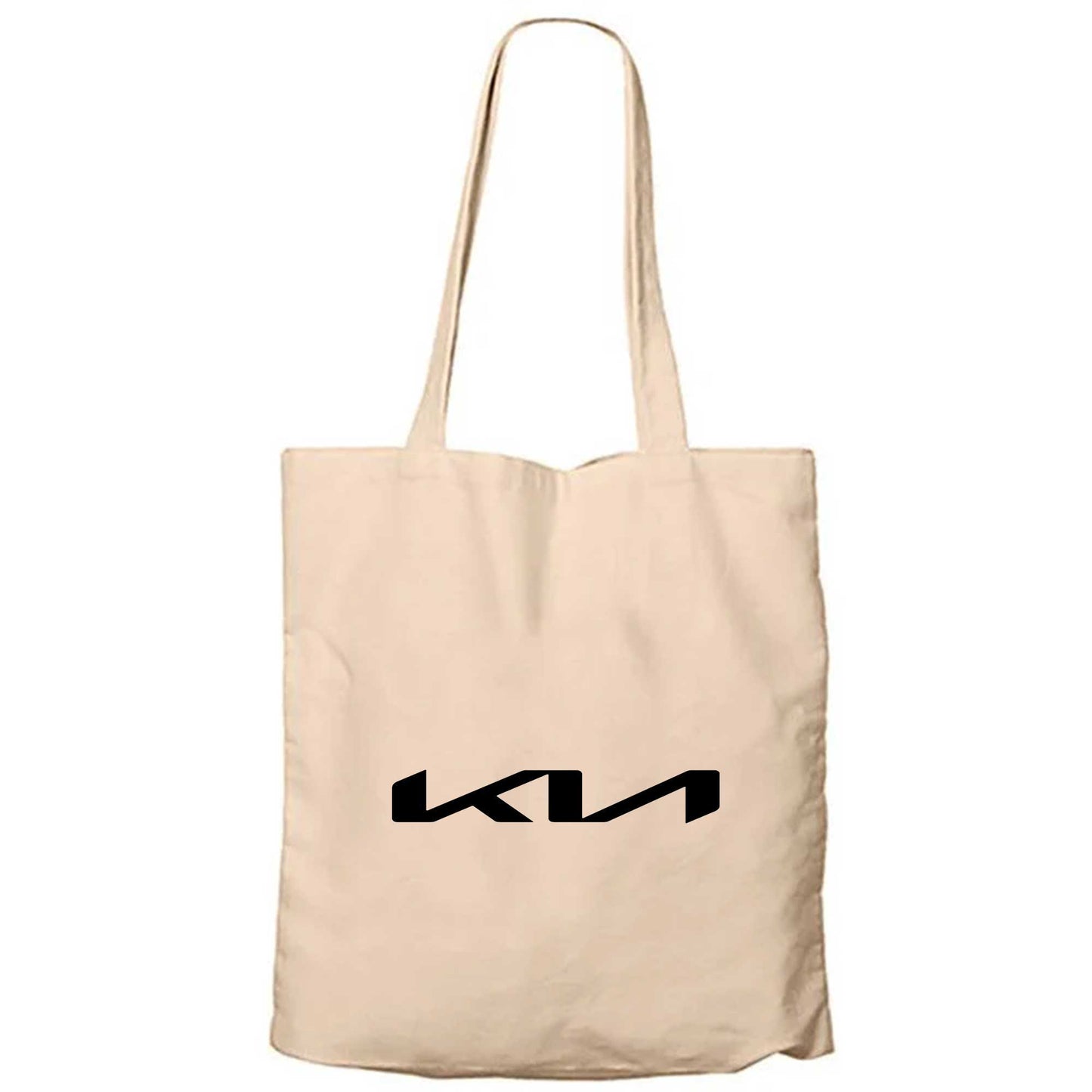 Kia New Logo BlackKrem Fermuarlı Bez Çanta Gabardin