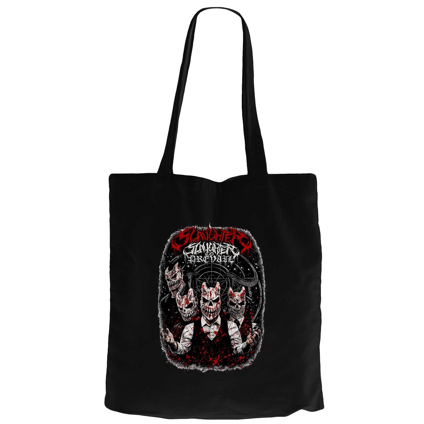 Slaughter To Prevail Coterie of Darkness Siyah Fermuarlı Bez Çanta Gabardin