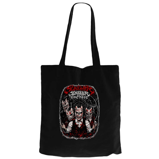 Slaughter To Prevail Coterie of Darkness Siyah Fermuarlı Bez Çanta Gabardin
