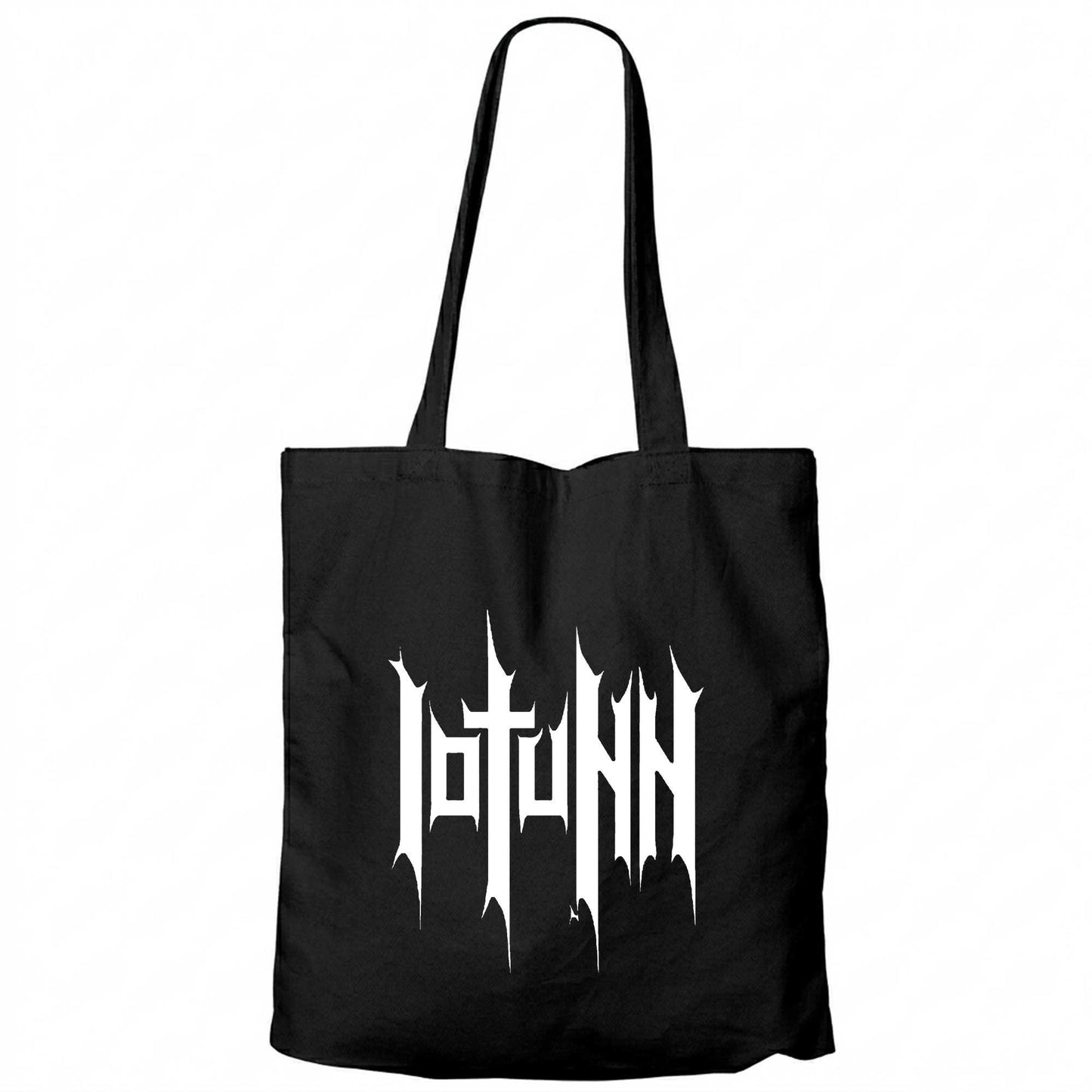 Iotunn Logo Siyah Fermuarlı Bez Çanta Gabardin