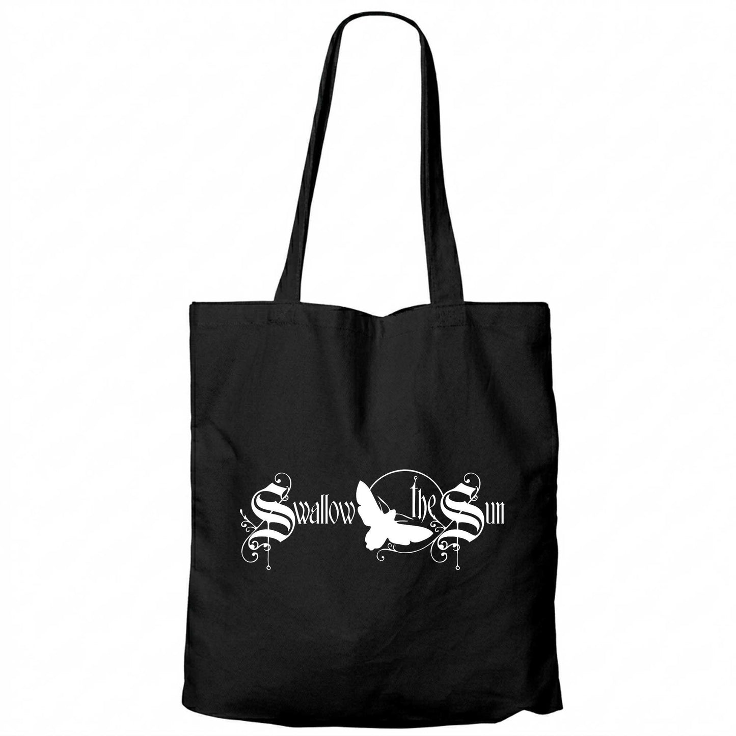 Swallow The Sun Logo Siyah Fermuarlı Bez Çanta Gabardin