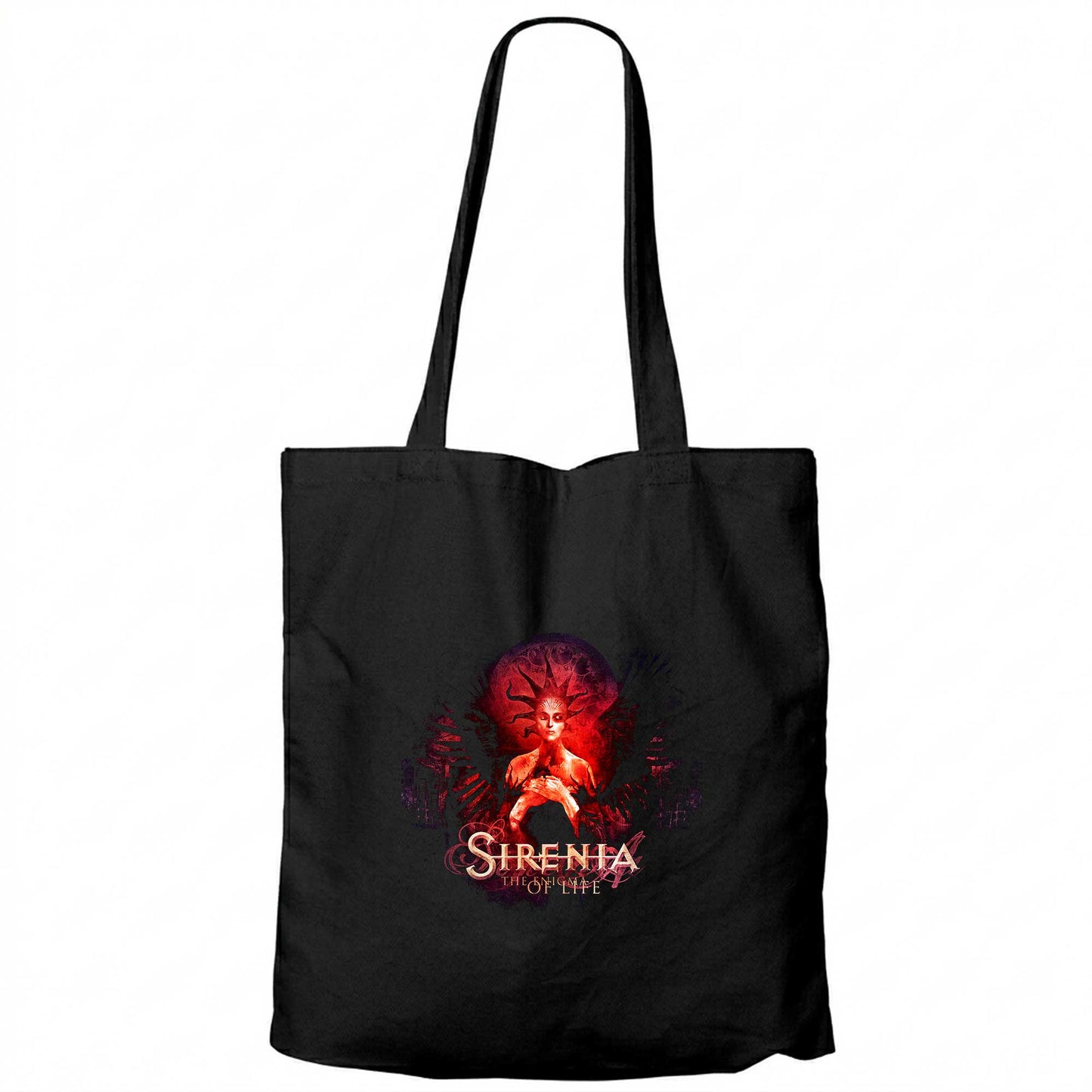 Sirenia The Enigma of Life Siyah Fermuarlı Bez Çanta Gabardin