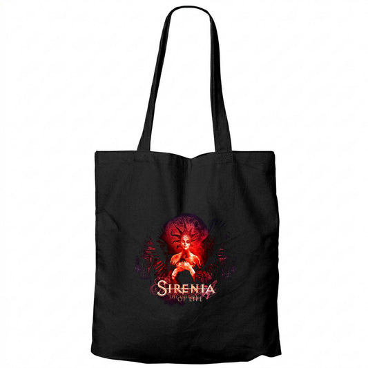 Sirenia The Enigma of Life Siyah Fermuarlı Bez Çanta Gabardin