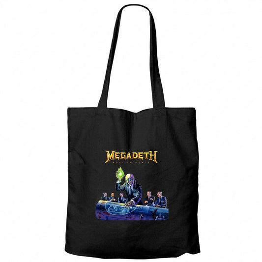 Megadeth Rust İn Peace New Siyah Fermuarlı Bez Çanta Gabardin
