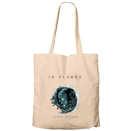 In Flames Siren Charms Krem Fermuarlı Bez Çanta Gabardin