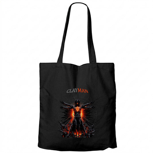 In Flames Clayman Siyah Fermuarlı Bez Çanta Gabardin