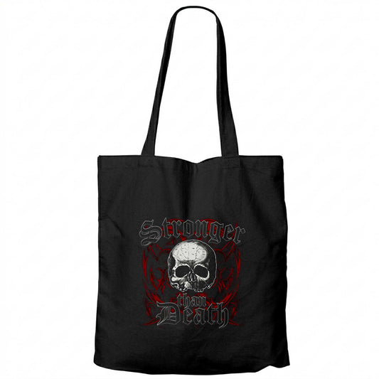 Black Label Society Stronger Than Death Siyah Fermuarlı Bez Çanta Gabardin