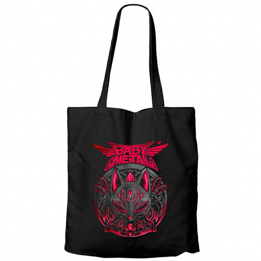 Babymetal Maneki Neko Siyah Fermuarlı Bez Çanta Gabardin