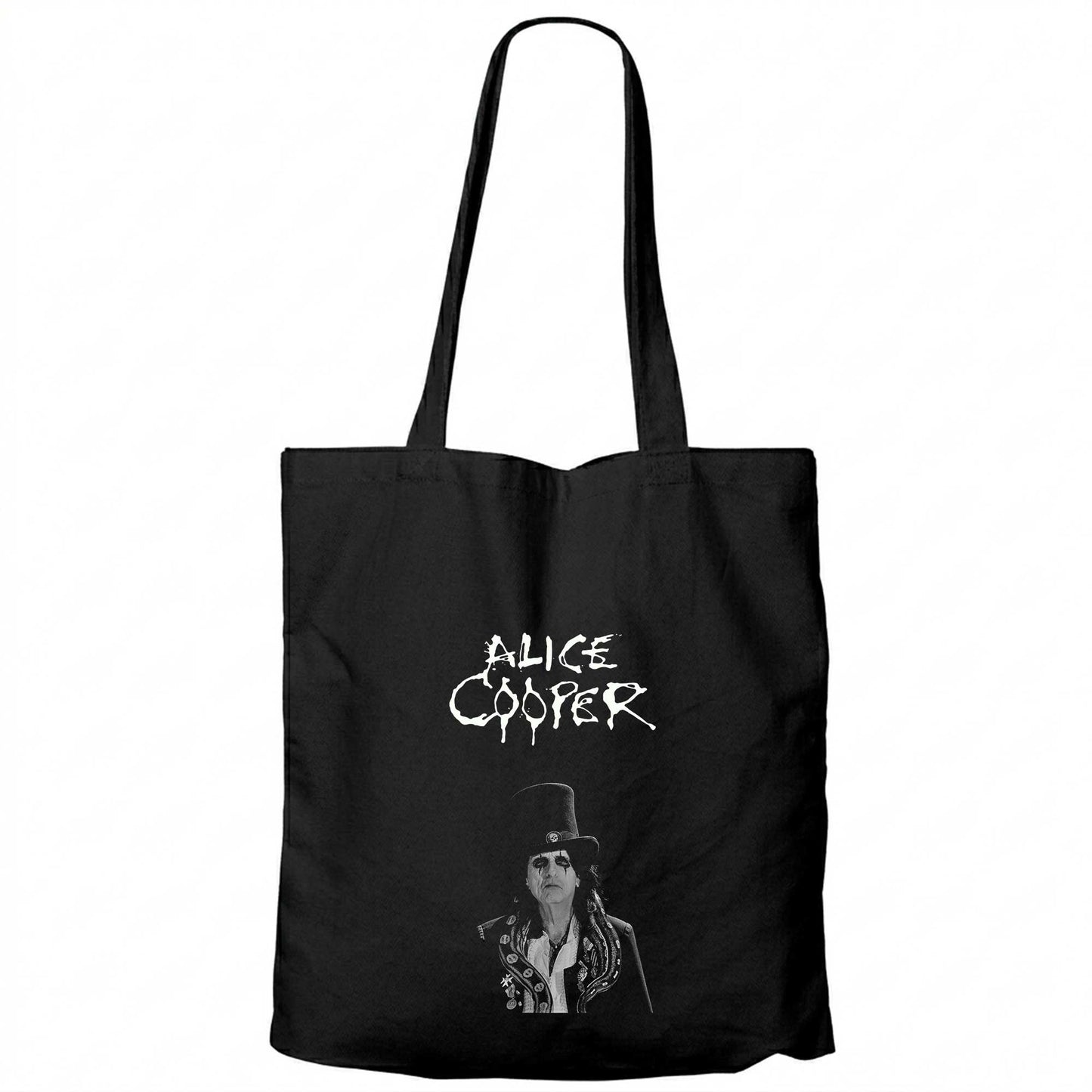 Alice Cooper Face Siyah Fermuarlı Bez Çanta Gabardin