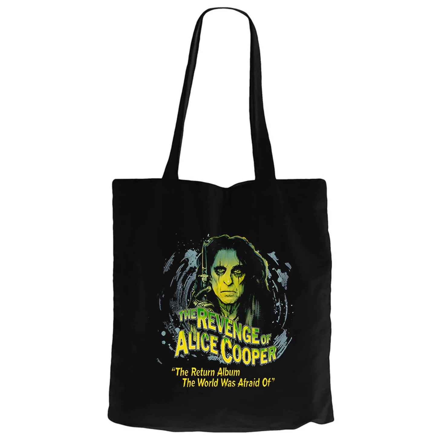 Alice Cooper The Revenge of Face Siyah Fermuarlı Bez Çanta Gabardin