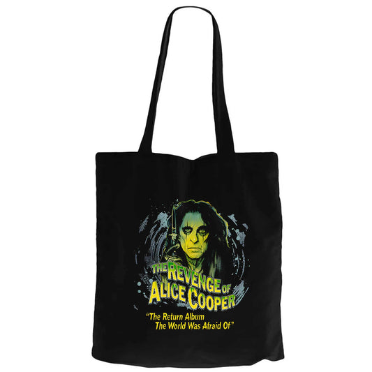 Alice Cooper The Revenge of Face Siyah Fermuarlı Bez Çanta Gabardin