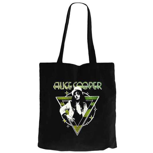 Alice Cooper Welcome To My Nightmare Siyah Fermuarlı Bez Çanta Gabardin