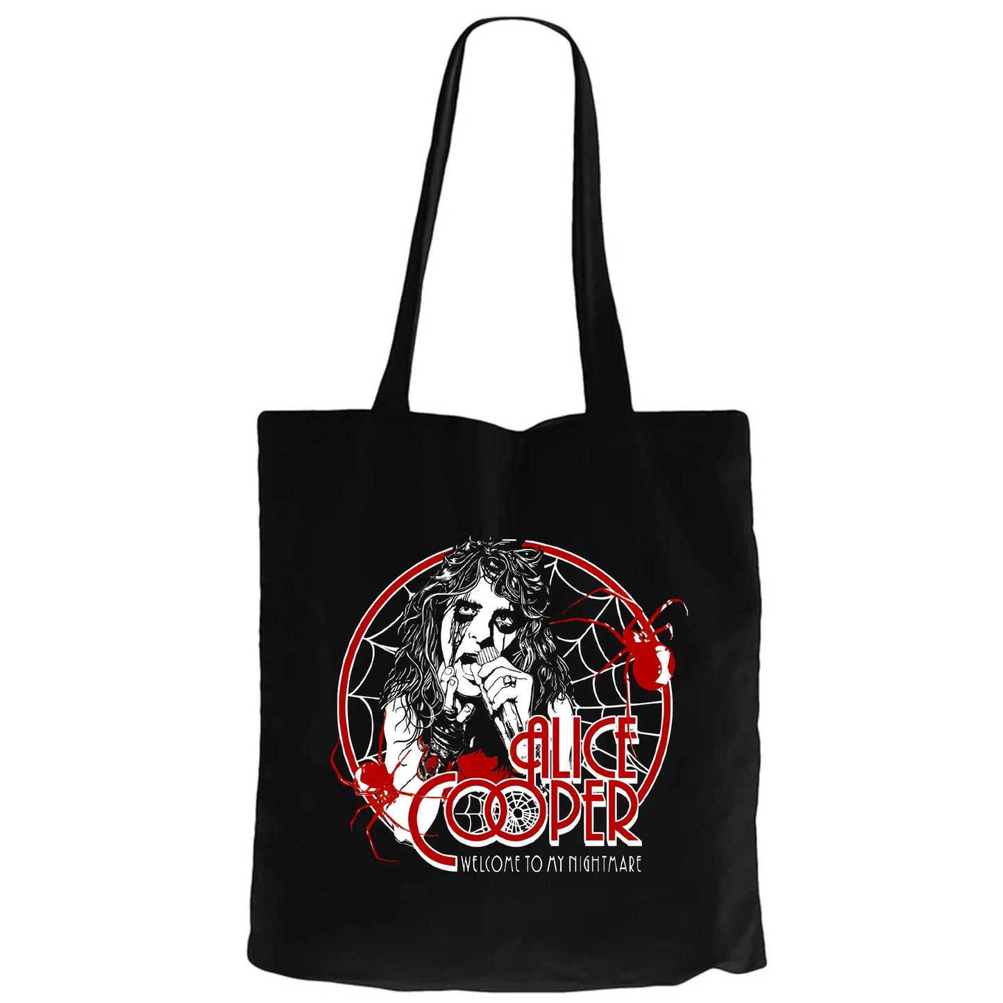 Alice Cooper Welcome To My Nightmare Red Siyah Fermuarlı Bez Çanta Gabardin