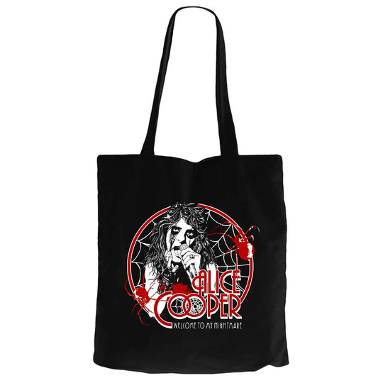 Alice Cooper Welcome To My Nightmare Red Siyah Fermuarlı Bez Çanta Gabardin