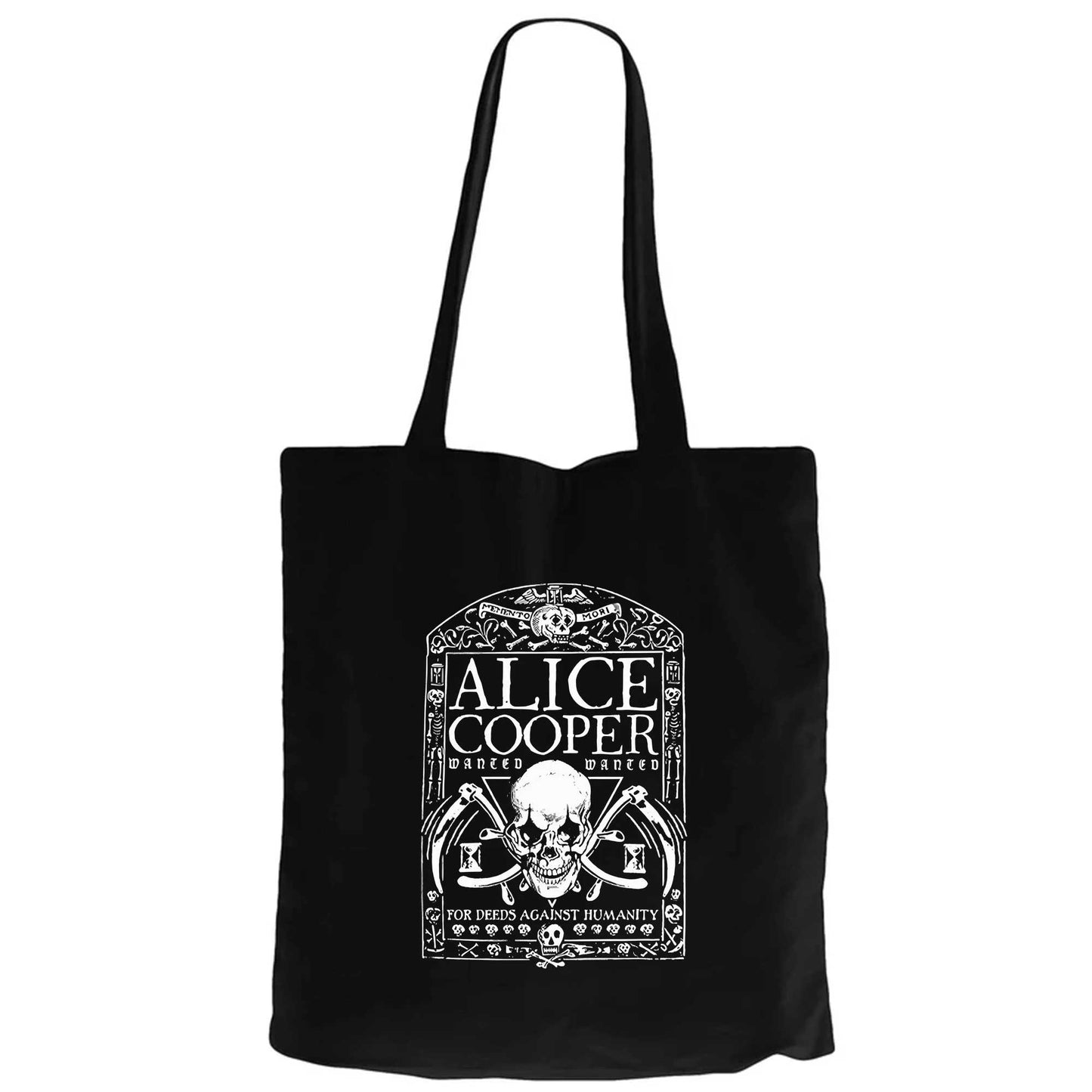 Alice Cooper Memento Mori Siyah Fermuarlı Bez Çanta Gabardin