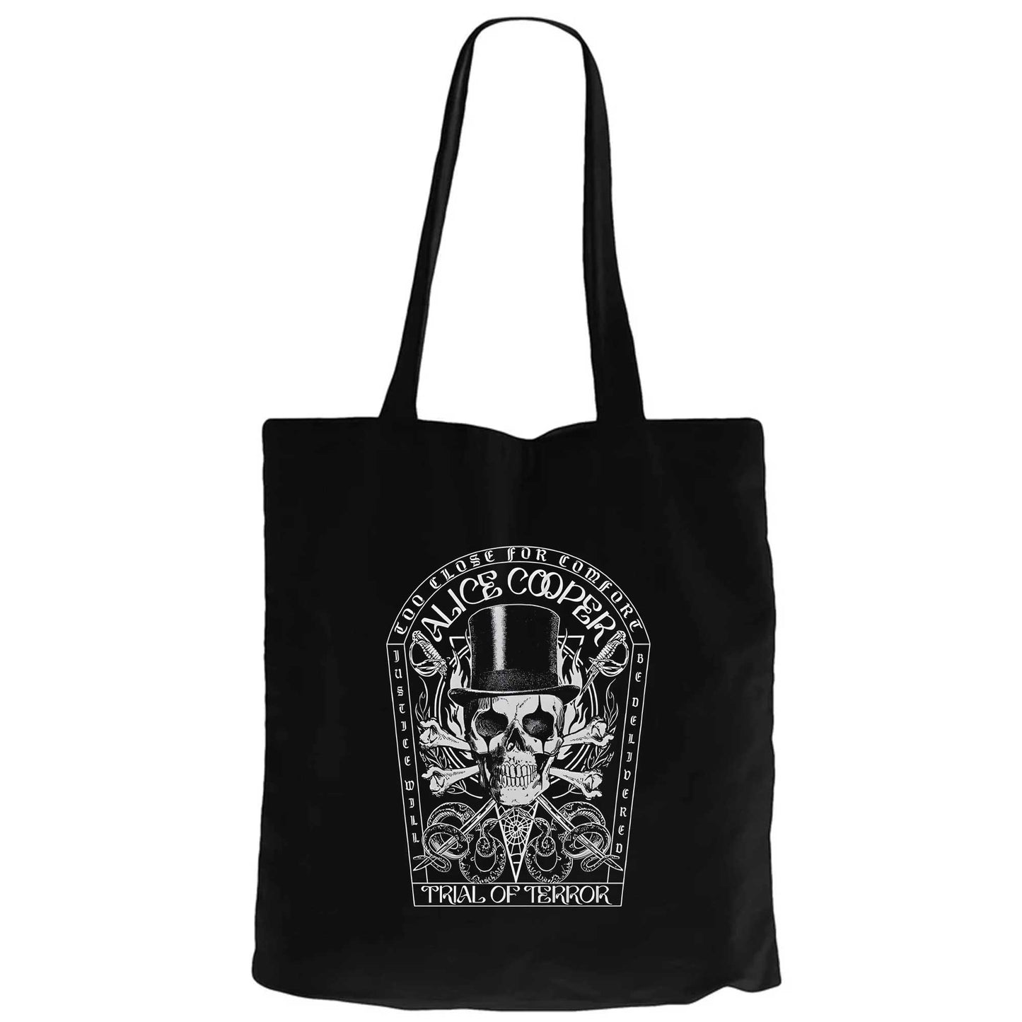Alice Cooper Trial Of Terror Siyah Fermuarlı Bez Çanta Gabardin