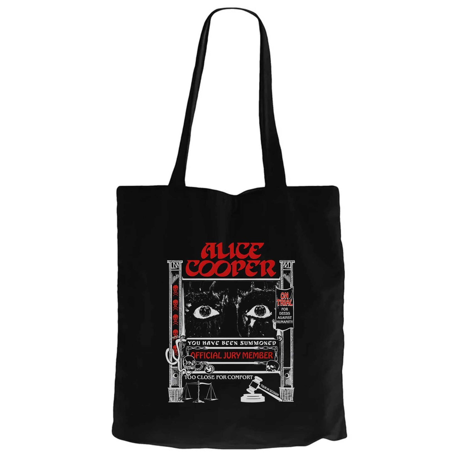 Alice Cooper Too Close For Comfort Eyes Siyah Fermuarlı Bez Çanta Gabardin