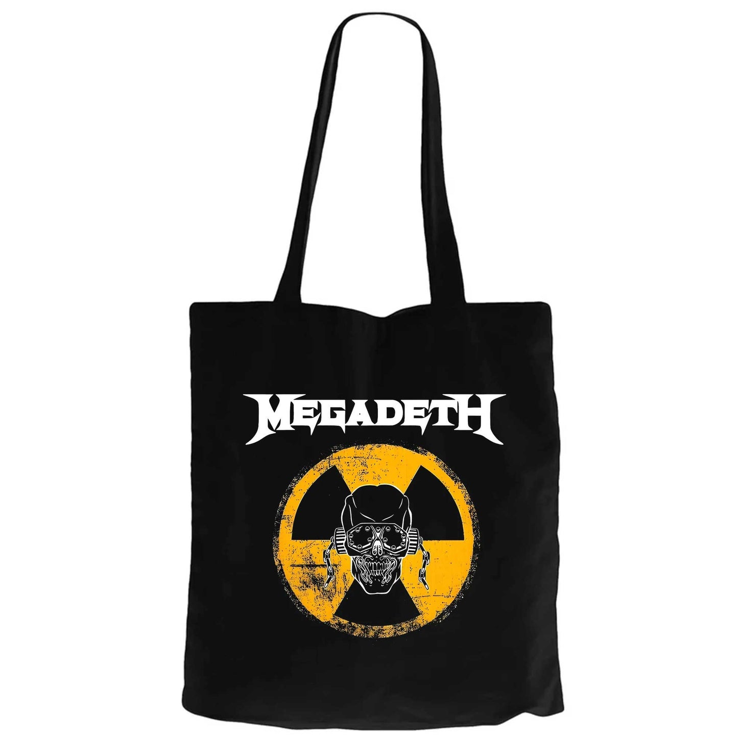Megadeth WARNING! Alarm Siyah Fermuarlı Bez Çanta Gabardin