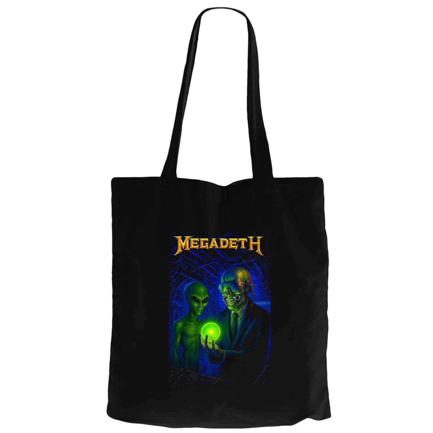 Megadeth Rust in Peace Alien Siyah Fermuarlı Bez Çanta Gabardin