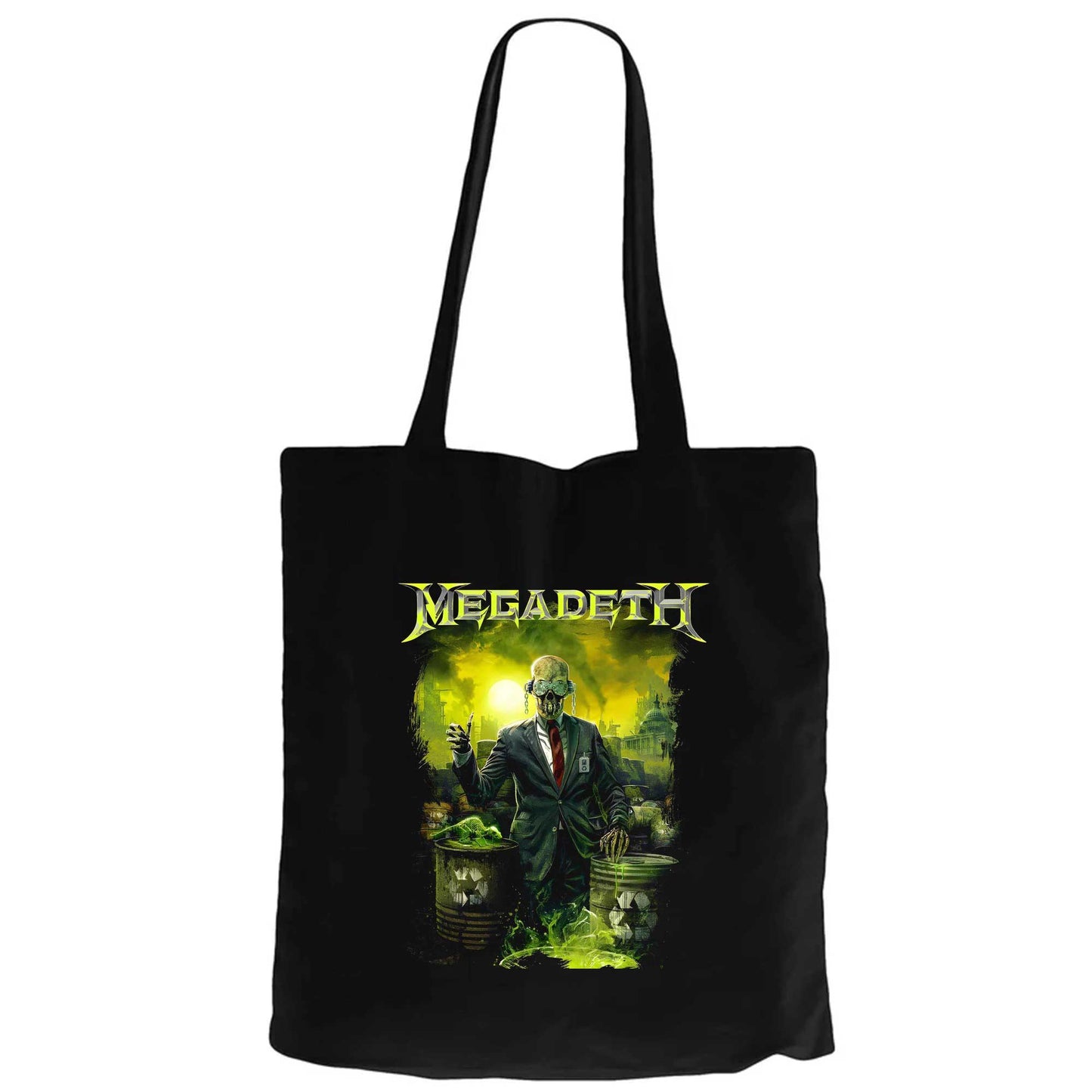 Megadeth Waste Profit Siyah Fermuarlı Bez Çanta Gabardin