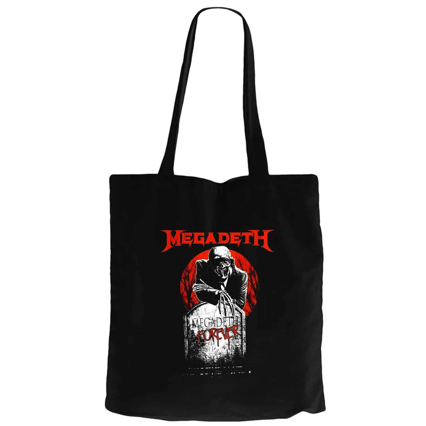 Megadeth Forever on Reels Siyah Fermuarlı Bez Çanta Gabardin